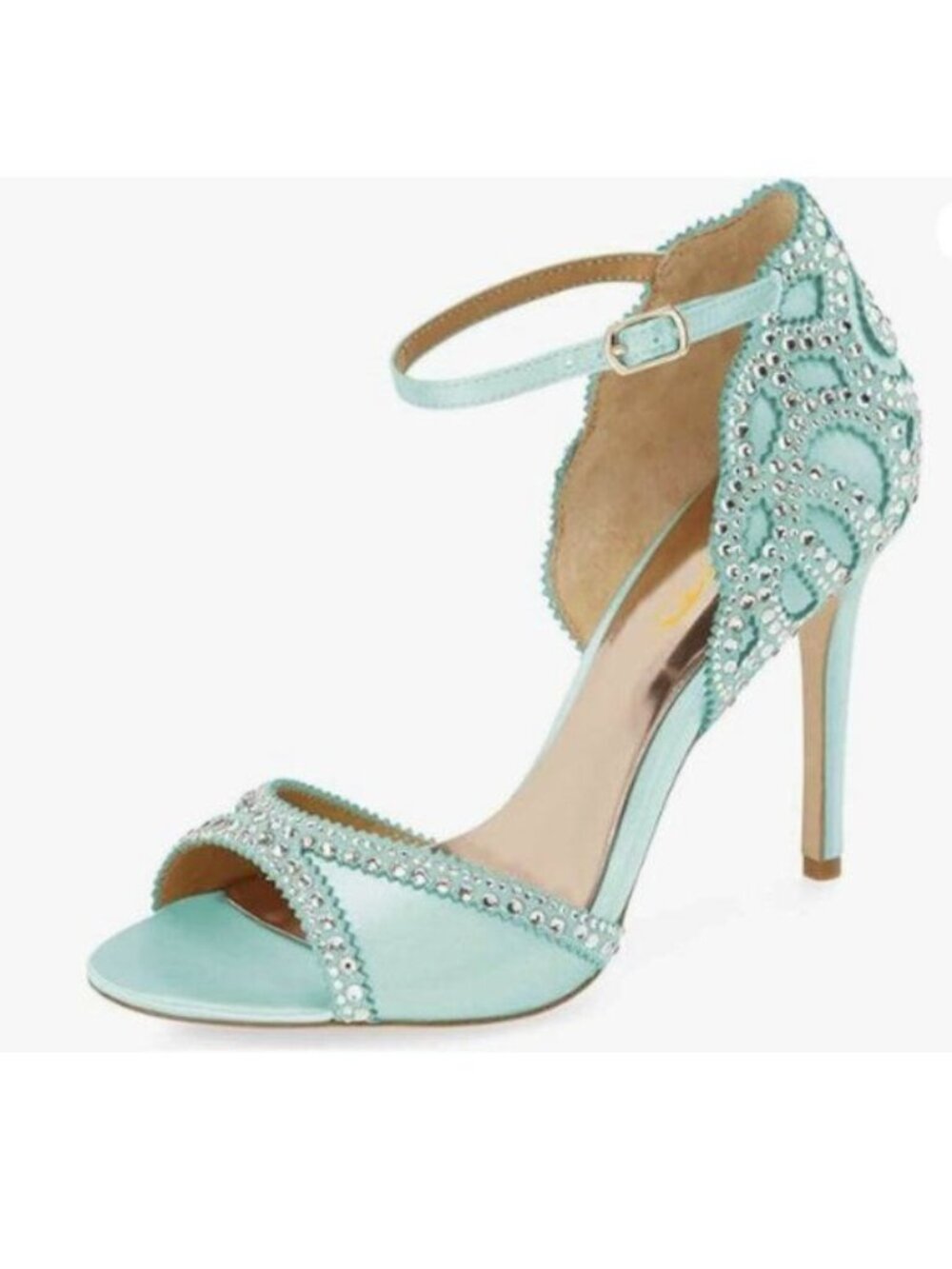 XYD Women's Sandals, Peep Toe, D'Orsay Stiletto High Heels, Rhinestone Studs